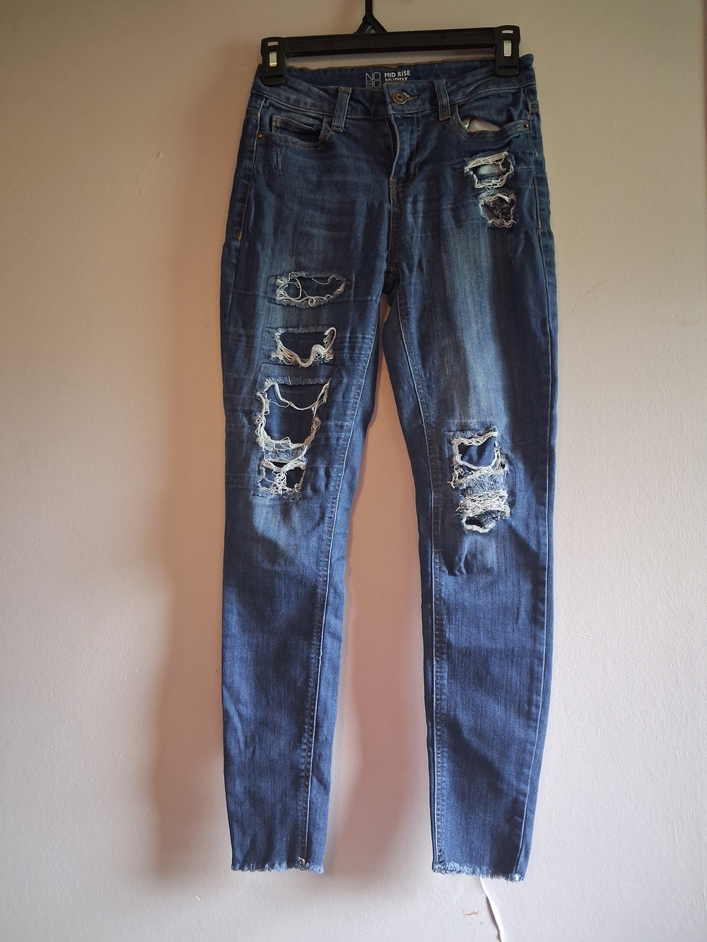 NOBO Blue Ripped Skinny Jeans